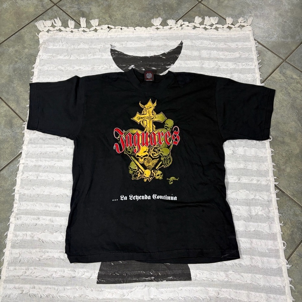 vtg 90s Jaguares La Leyenda Continua T Shirt SZ XL Mexico Rock Band Goth Punk - Picture 1 of 9